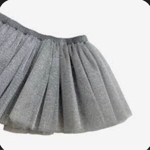 Chic glitter Gray Kids tulle Skater Skirt